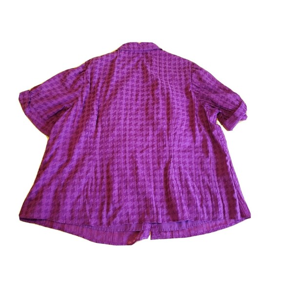 Womens Short Sleeve Button Front Sz 20W Lined Houndstooth Purple  Stlye & Co - Picture 5 of 7
